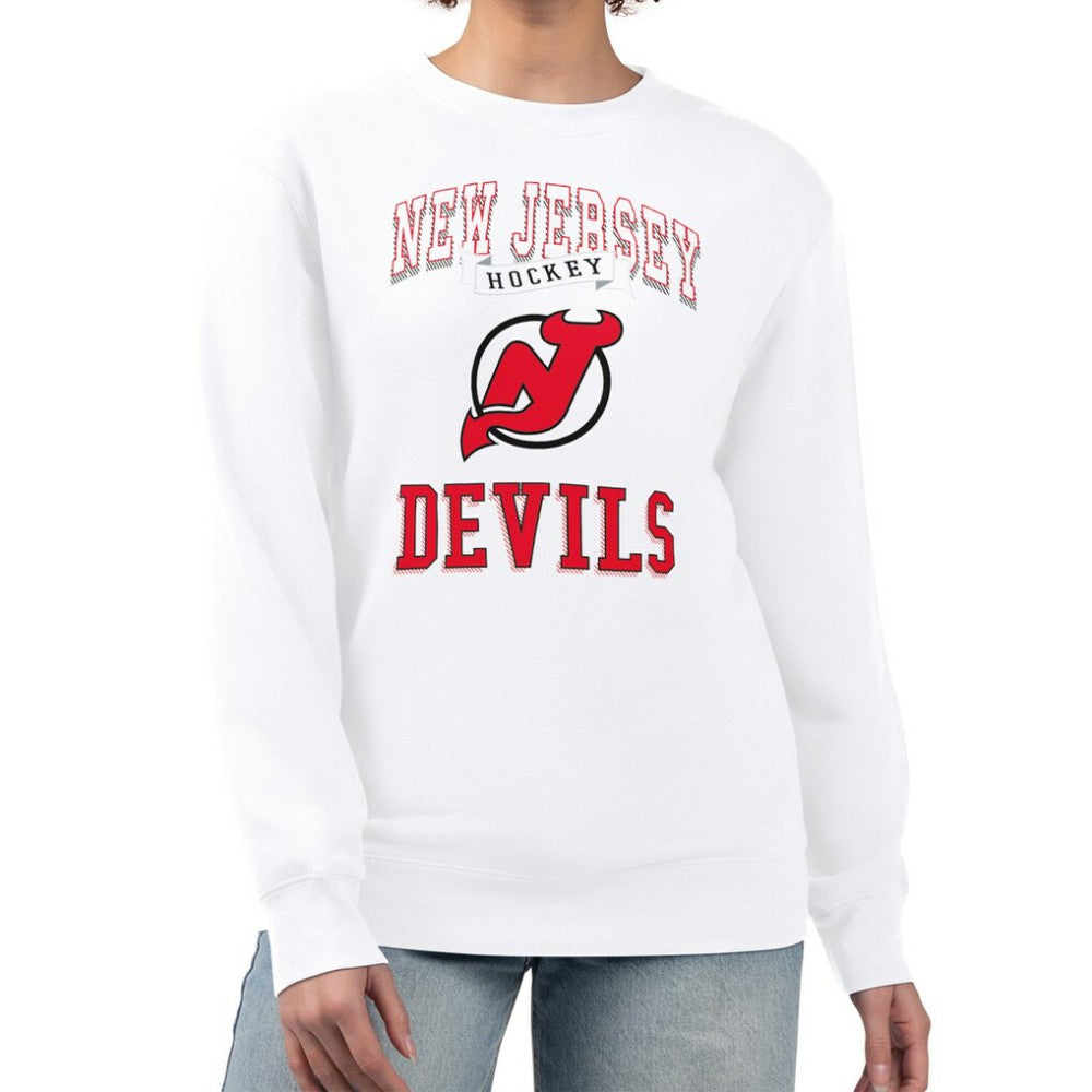New Jersey Devils G-III 4Her by Carl Banks Women's Team Logo Tri-Blend Fleece Pullover Sweatshirt