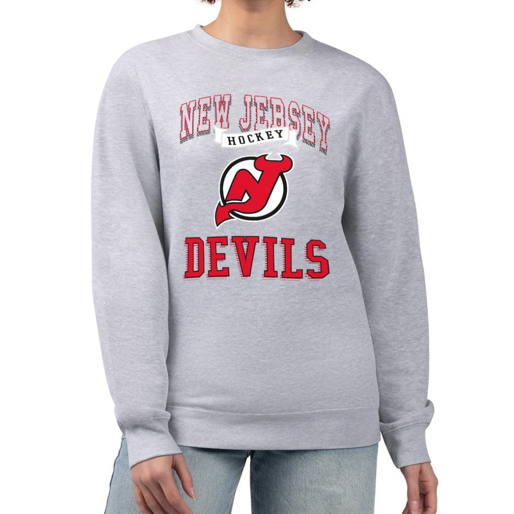 New Jersey Devils G-III 4Her by Carl Banks Women's Team Logo Tri-Blend Fleece Pullover Sweatshirt