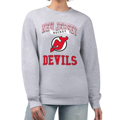 New Jersey Devils G-III 4Her by Carl Banks Women's Team Logo Tri-Blend Fleece Pullover Sweatshirt