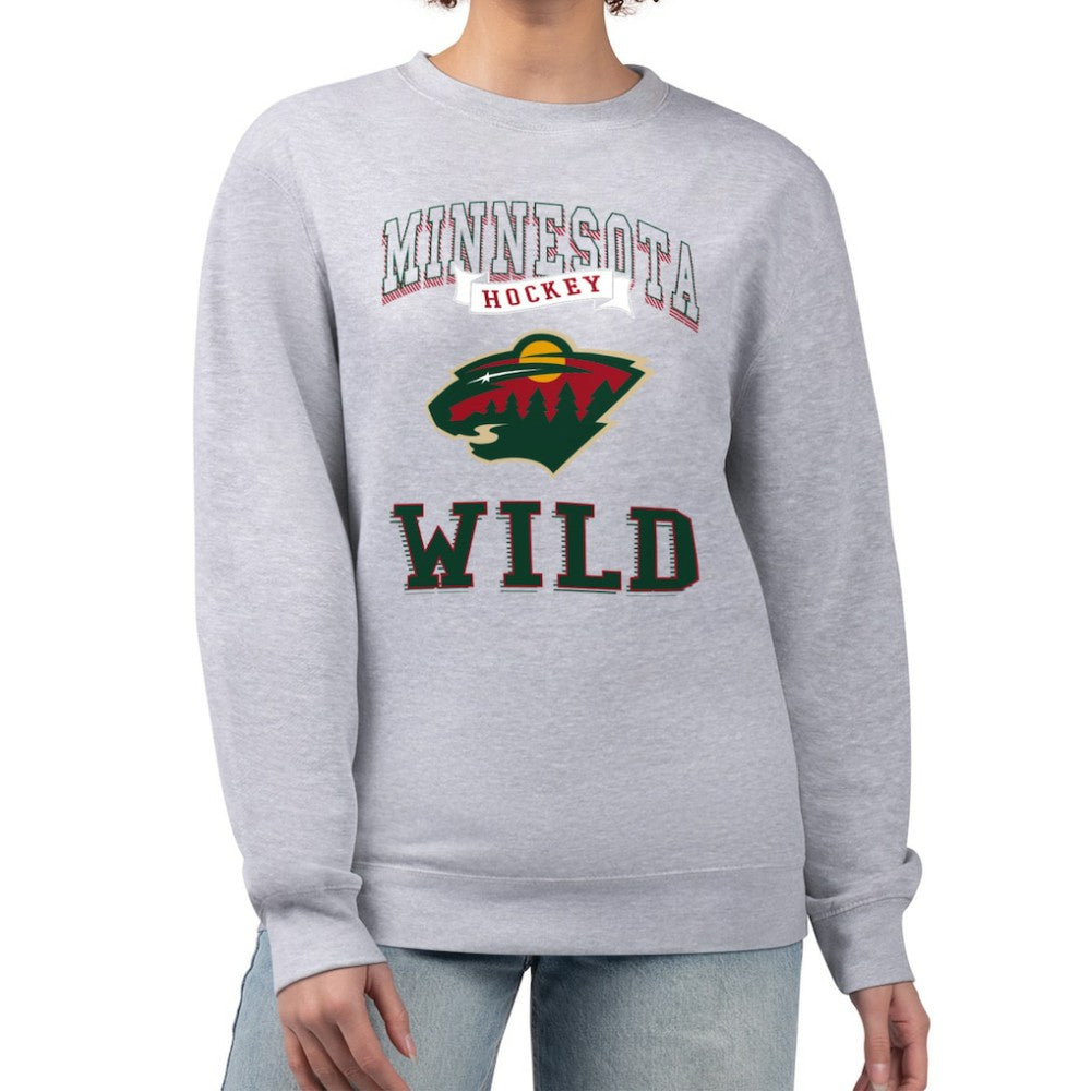 Minnesota Wild G-III 4Her by Carl Banks Women's Team Logo Tri-Blend Fleece Pullover Sweatshirt