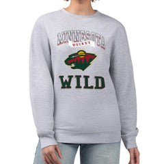 Minnesota Wild G-III 4Her by Carl Banks Women's Team Logo Tri-Blend Fleece Pullover Sweatshirt
