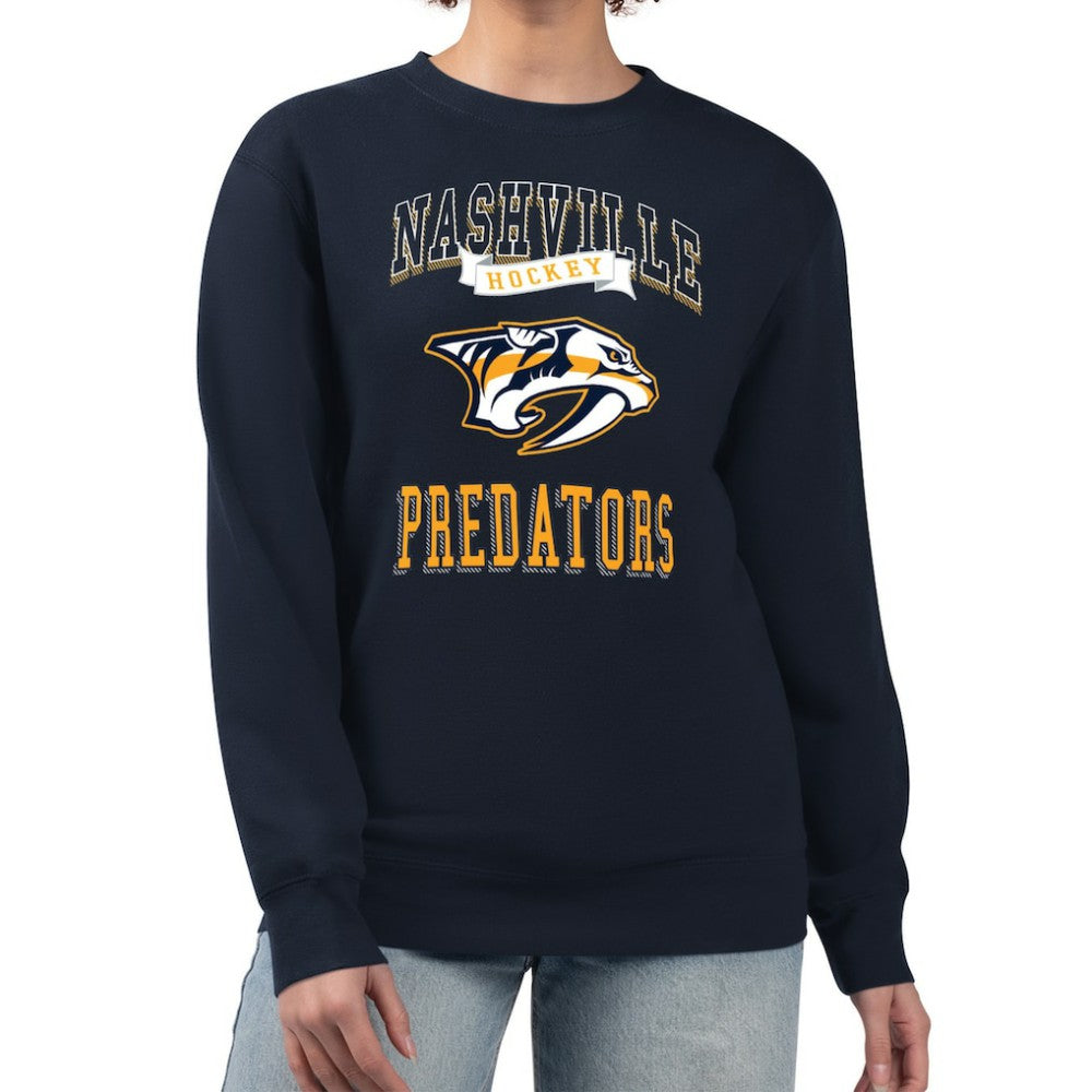 Nashville Predators G-III 4Her by Carl Banks Women's Team Logo Tri-Blend Fleece Pullover Sweatshirt