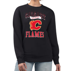 Calgary Flames G-III 4Her by Carl Banks Women's Team Logo Tri-Blend Fleece Pullover Sweatshirt