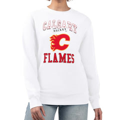 Calgary Flames G-III 4Her by Carl Banks Women's Team Logo Tri-Blend Fleece Pullover Sweatshirt