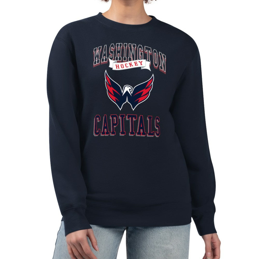 Washington Capitals G-III 4Her by Carl Banks Women's Team Logo Tri-Blend Fleece Pullover Sweatshirt