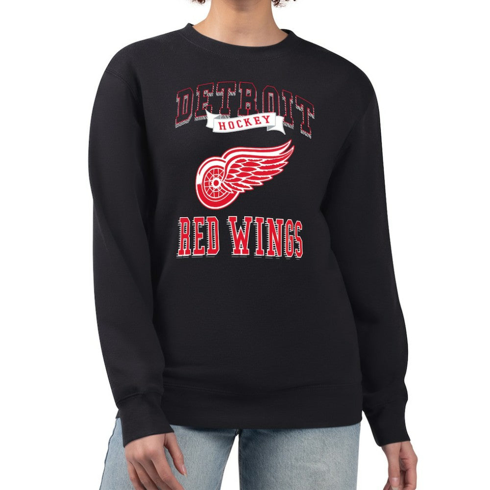 Detroit Red Wings G-III 4Her by Carl Banks Women's Team Logo Tri-Blend Fleece Pullover Sweatshirt