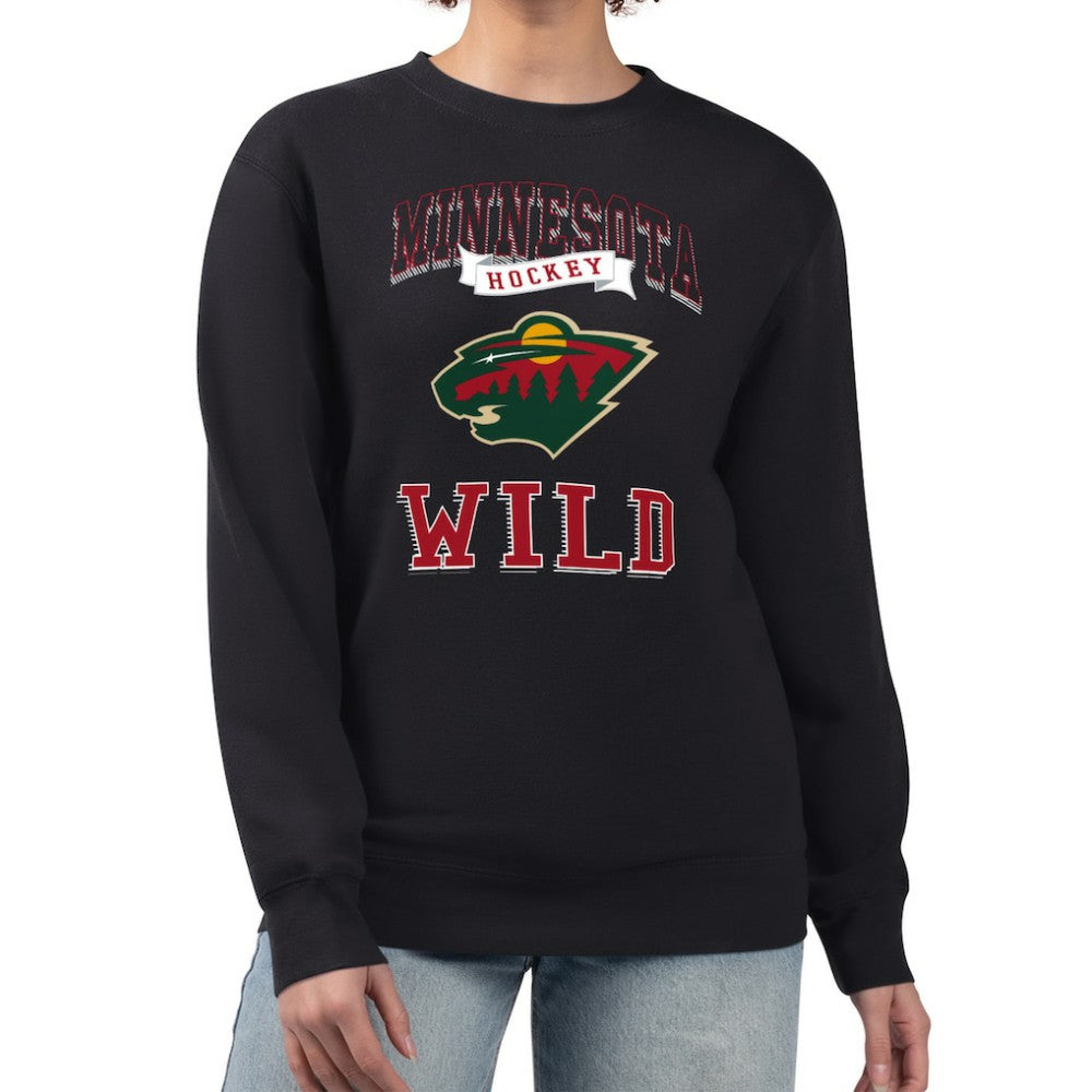 Minnesota Wild G-III 4Her by Carl Banks Women's Team Logo Tri-Blend Fleece Pullover Sweatshirt