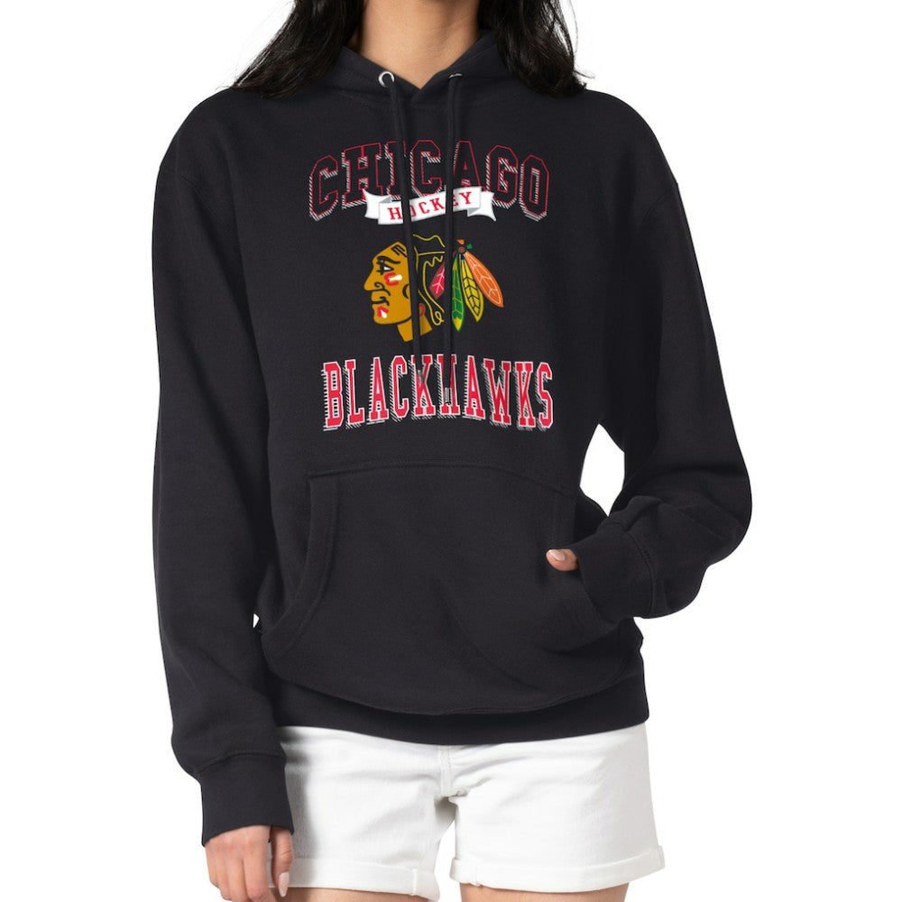 Chicago Blackhawks G-III 4Her by Carl Banks Women's Team Logo Tri-Blend Fleece Pullover Hoodie