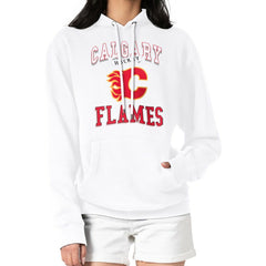 Calgary Flames G-III 4Her by Carl Banks Women's Team Logo Tri-Blend Fleece Pullover Hoodie