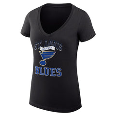 St. Louis Blues G-III 4Her by Carl Banks Women's Super-Slim Fit Lightweight Team Logo Graphic V-Neck T-Shirt