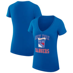 New York Rangers G-III 4Her by Carl Banks Women's Super-Slim Fit Lightweight Team Logo Graphic V-Neck T-Shirt
