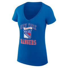 New York Rangers G-III 4Her by Carl Banks Women's Super-Slim Fit Lightweight Team Logo Graphic V-Neck T-Shirt