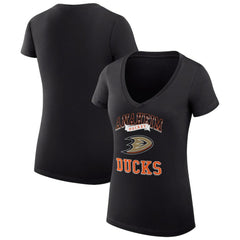 Anaheim Ducks G-III 4Her by Carl Banks Women's Super-Slim Fit Lightweight Team Logo Graphic V-Neck T-Shirt