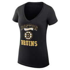 Boston Bruins G-III 4Her by Carl Banks Women's Super-Slim Fit Lightweight Team Logo Graphic V-Neck T-Shirt