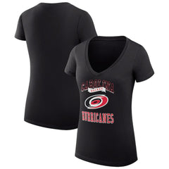 Carolina Hurricanes G-III 4Her by Carl Banks Women's Super-Slim Fit Lightweight Team Logo Graphic V-Neck T-Shirt