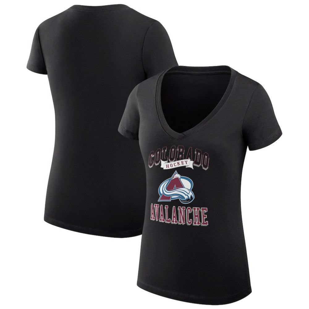 Colorado Avalanche G-III 4Her by Carl Banks Women's Super-Slim Fit Lightweight Team Logo Graphic V-Neck T-Shirt