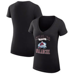 Colorado Avalanche G-III 4Her by Carl Banks Women's Super-Slim Fit Lightweight Team Logo Graphic V-Neck T-Shirt