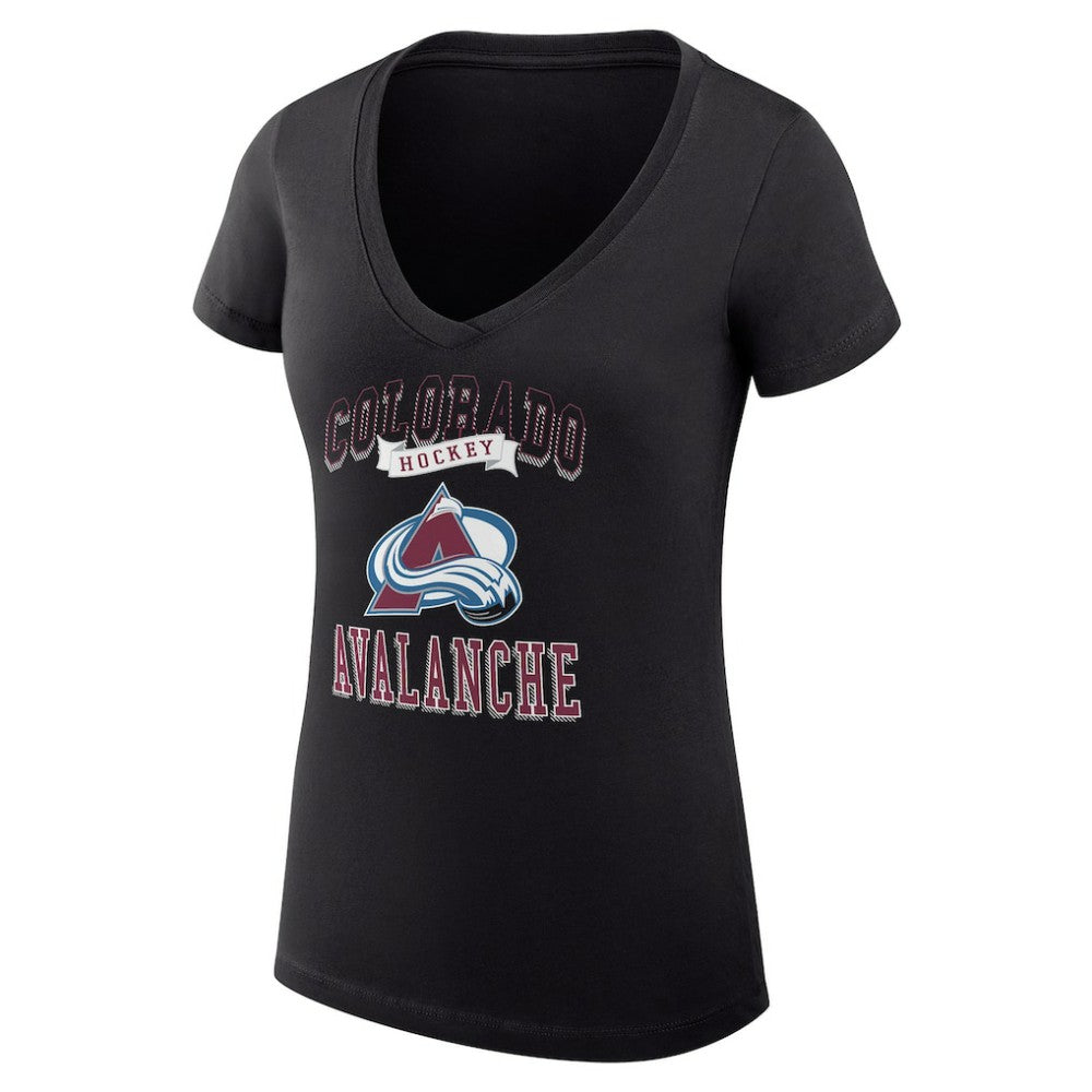 Colorado Avalanche G-III 4Her by Carl Banks Women's Super-Slim Fit Lightweight Team Logo Graphic V-Neck T-Shirt