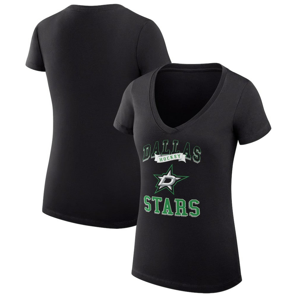 Dallas Stars G-III 4Her by Carl Banks Women's Super-Slim Fit Lightweight Team Logo Graphic V-Neck T-Shirt