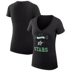 Dallas Stars G-III 4Her by Carl Banks Women's Super-Slim Fit Lightweight Team Logo Graphic V-Neck T-Shirt