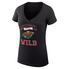Minnesota Wild G-III 4Her by Carl Banks Women's Super-Slim Fit Lightweight Team Logo Graphic V-Neck T-Shirt