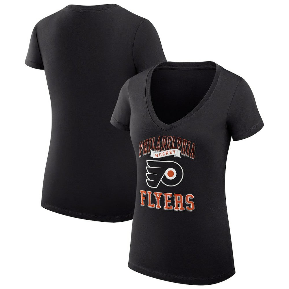 Philadelphia Flyers G-III 4Her by Carl Banks Women's Super-Slim Fit Lightweight Team Logo Graphic V-Neck T-Shirt