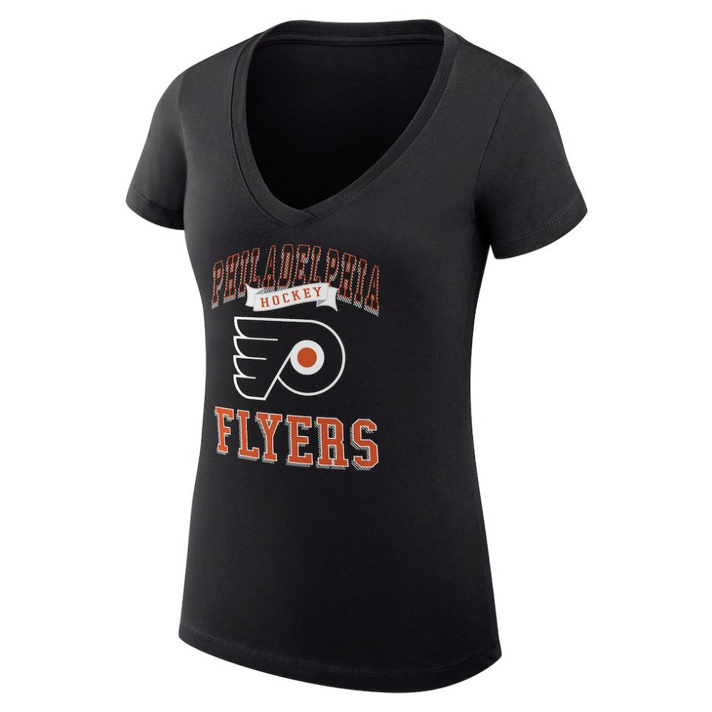 Philadelphia Flyers G-III 4Her by Carl Banks Women's Super-Slim Fit Lightweight Team Logo Graphic V-Neck T-Shirt