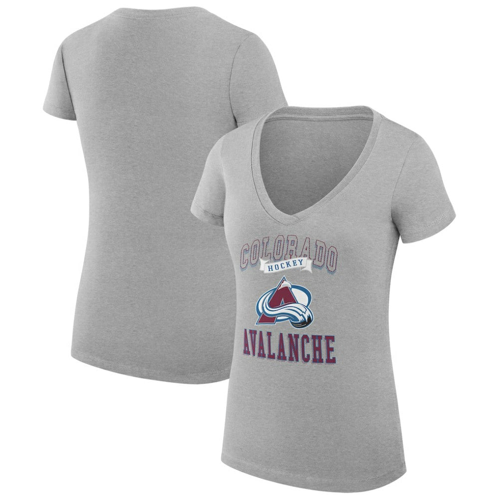 Colorado Avalanche G-III 4Her by Carl Banks Women's Super-Slim Fit Lightweight Team Logo Graphic V-Neck T-Shirt