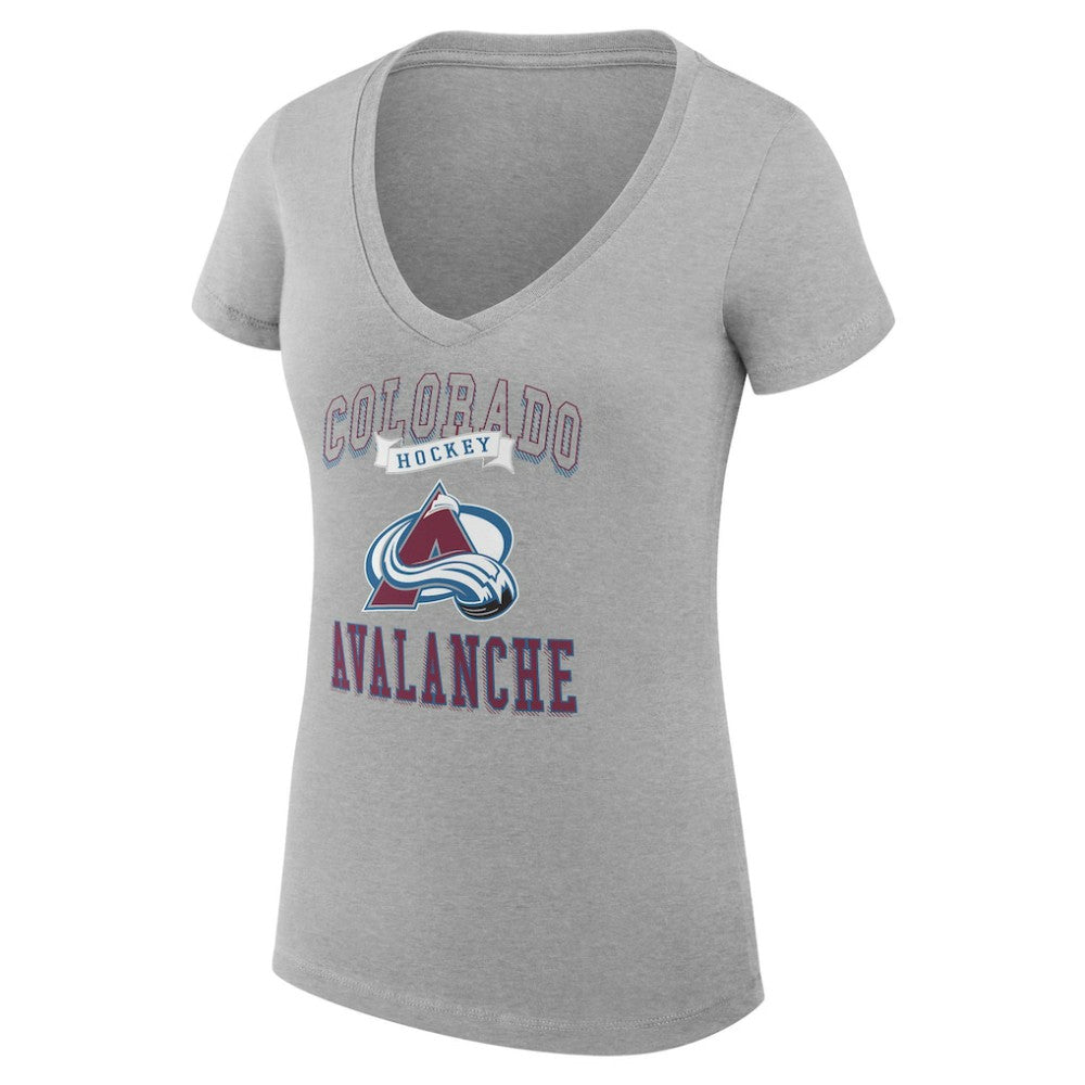 Colorado Avalanche G-III 4Her by Carl Banks Women's Super-Slim Fit Lightweight Team Logo Graphic V-Neck T-Shirt