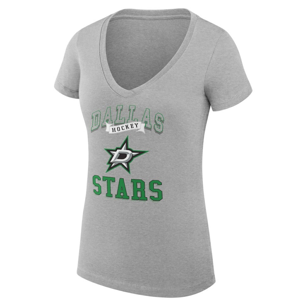 Dallas Stars G-III 4Her by Carl Banks Women's Super-Slim Fit Lightweight Team Logo Graphic V-Neck T-Shirt