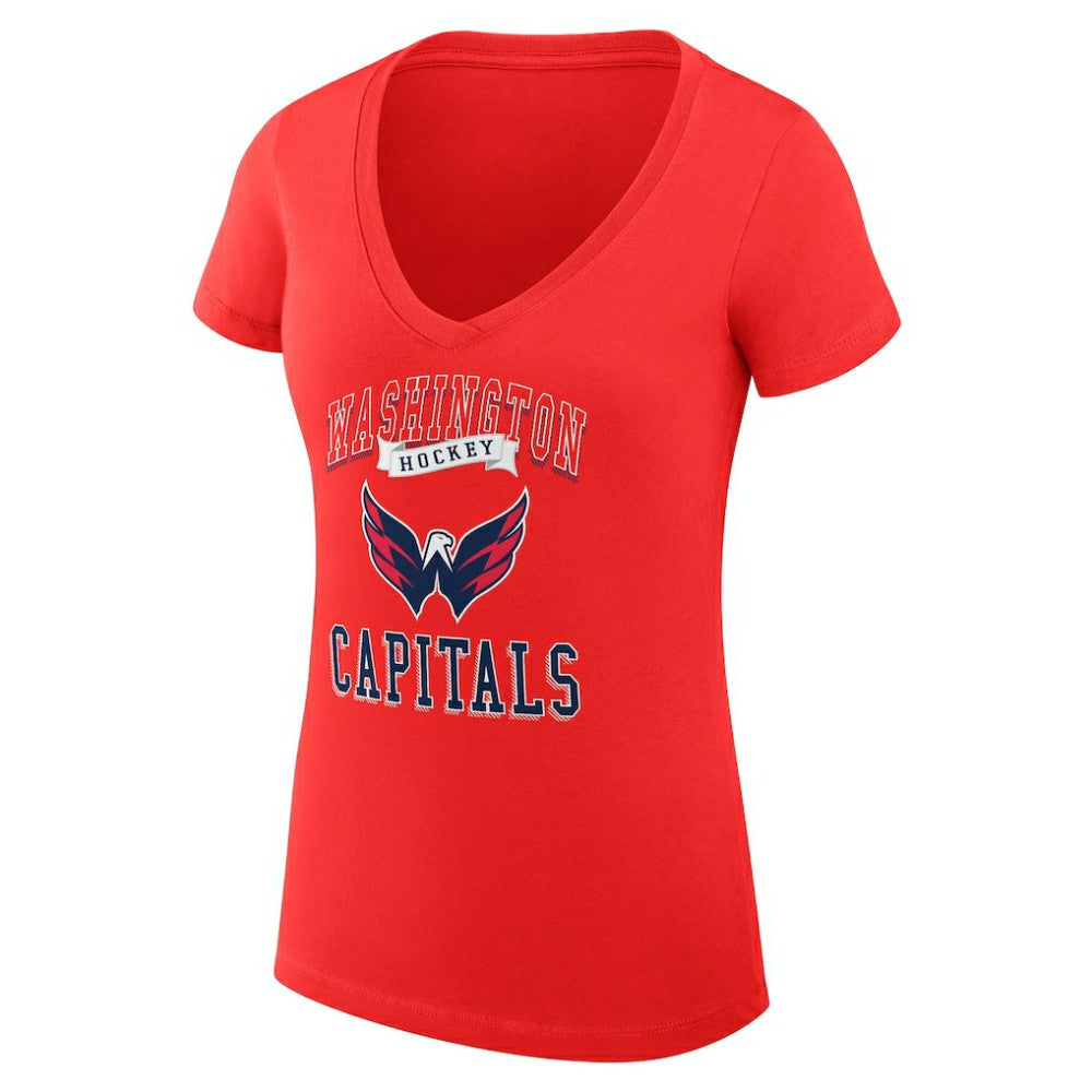 Washington Capitals G-III 4Her by Carl Banks Women's Super-Slim Fit Lightweight Team Logo Graphic V-Neck T-Shirt