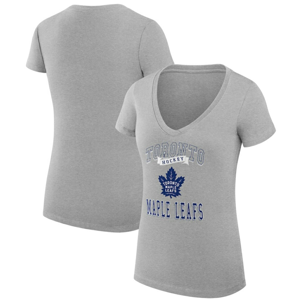 Toronto Maple Leafs G-III 4Her by Carl Banks Women's Super-Slim Fit Lightweight Team Logo Graphic V-Neck T-Shirt