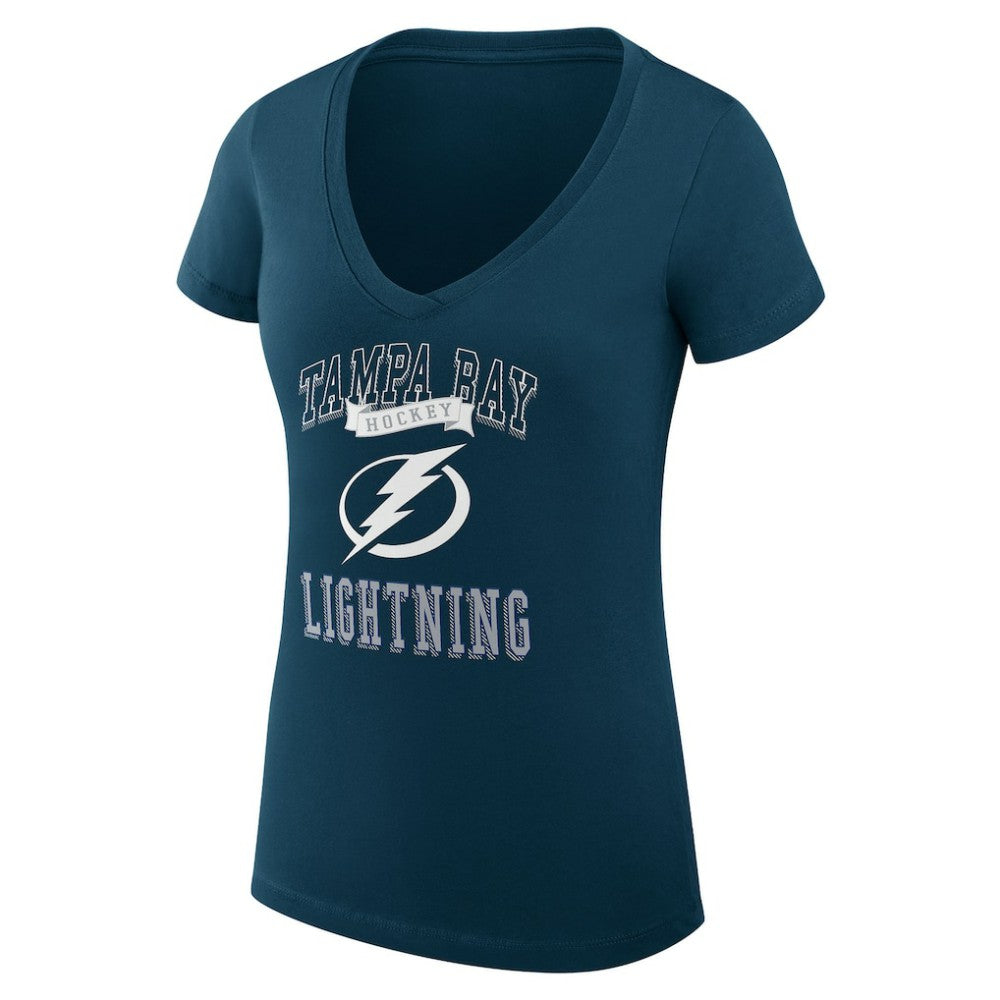 Tampa Bay Lightning G-III 4Her by Carl Banks Women's Super-Slim Fit Lightweight Team Logo Graphic V-Neck T-Shirt