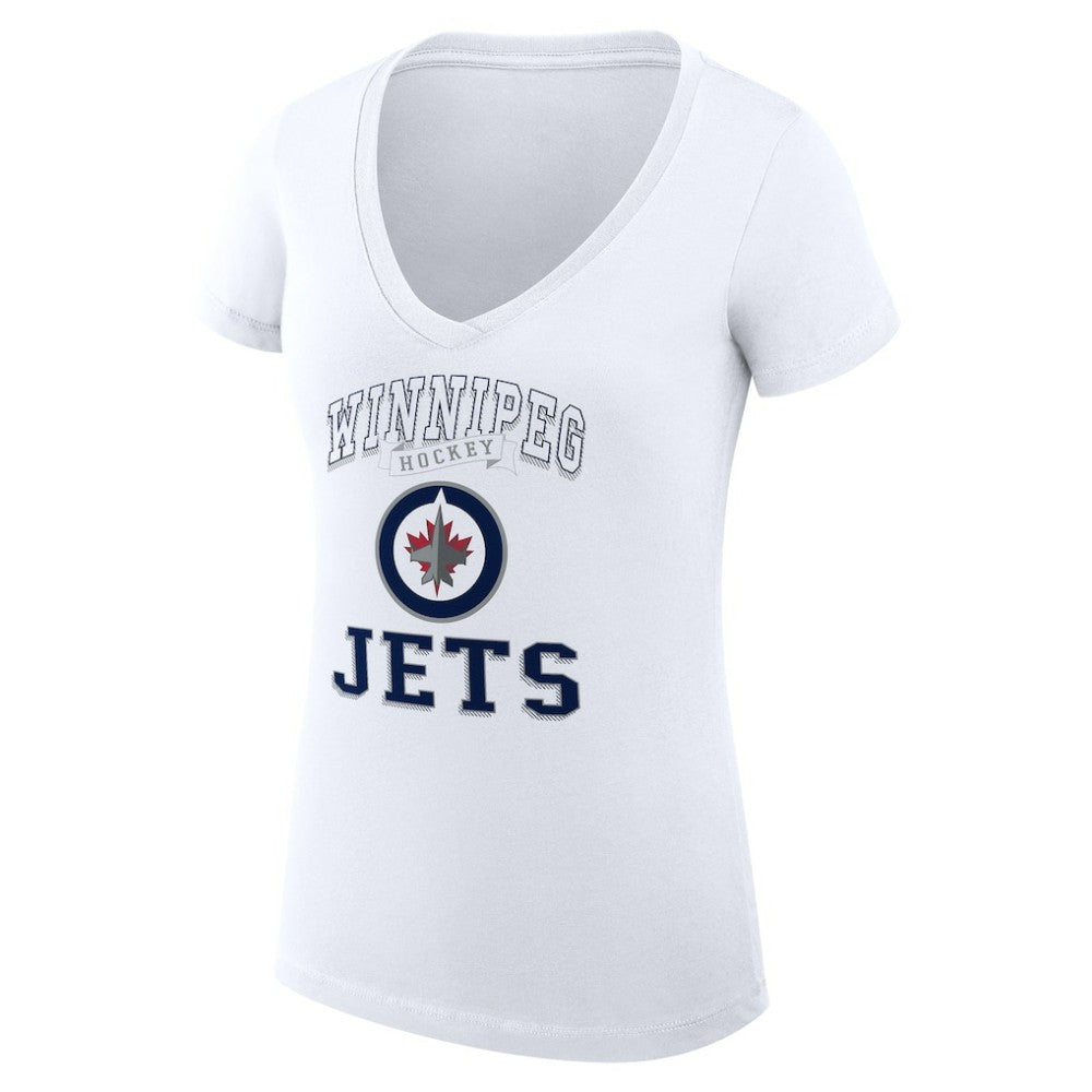 Winnipeg Jets G-III 4Her by Carl Banks Women's Super-Slim Fit Lightweight Team Logo Graphic V-Neck T-Shirt