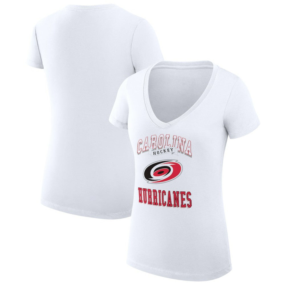 Carolina Hurricanes G-III 4Her by Carl Banks Women's Super-Slim Fit Lightweight Team Logo Graphic V-Neck T-Shirt