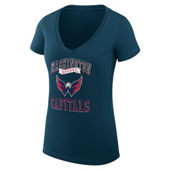 Washington Capitals G-III 4Her by Carl Banks Women's Super-Slim Fit Lightweight Team Logo Graphic V-Neck T-Shirt