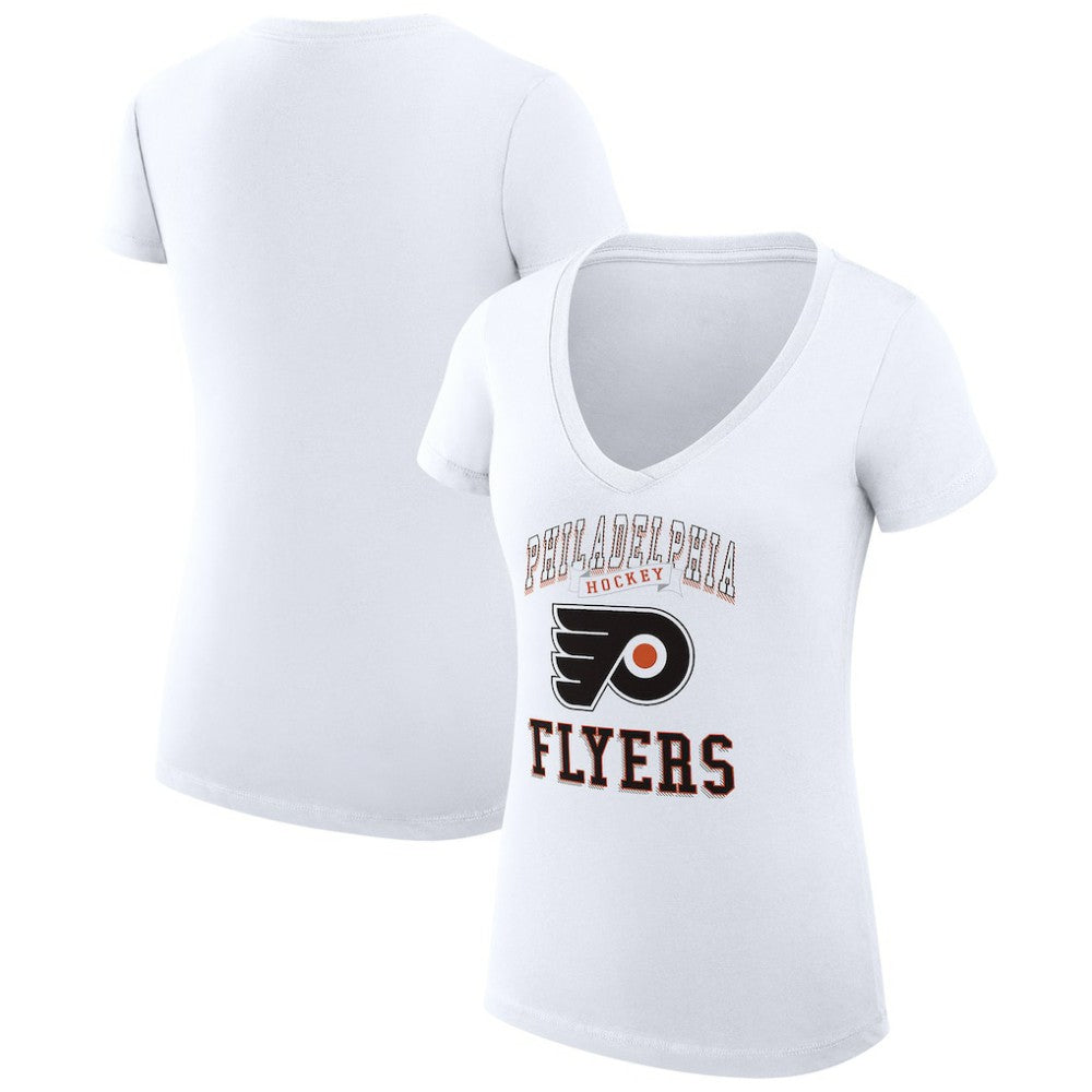 Philadelphia Flyers G-III 4Her by Carl Banks Women's Super-Slim Fit Lightweight Team Logo Graphic V-Neck T-Shirt