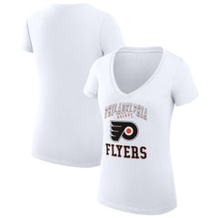 Philadelphia Flyers G-III 4Her by Carl Banks Women's Super-Slim Fit Lightweight Team Logo Graphic V-Neck T-Shirt