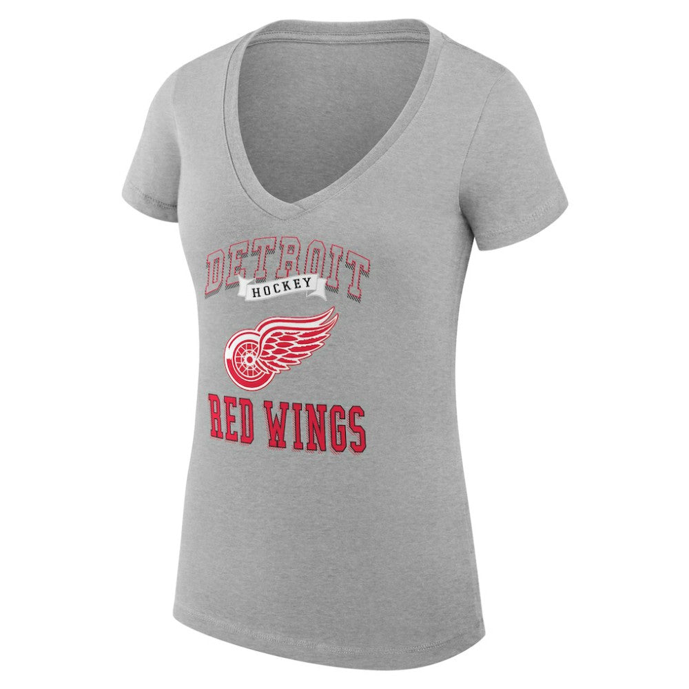 Detroit Red Wings G-III 4Her by Carl Banks Women's Super-Slim Fit Lightweight Team Logo Graphic V-Neck T-Shirt