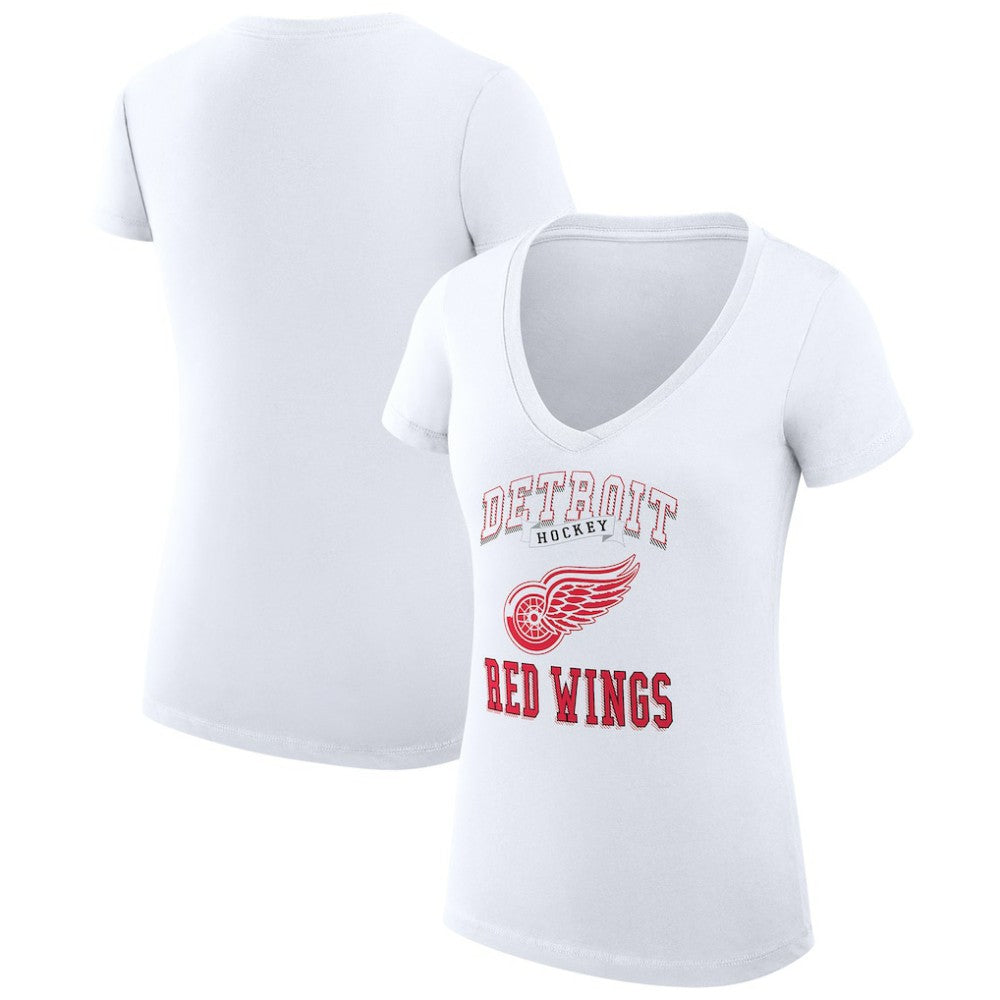 Detroit Red Wings G-III 4Her by Carl Banks Women's Super-Slim Fit Lightweight Team Logo Graphic V-Neck T-Shirt
