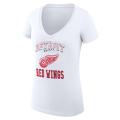 Detroit Red Wings G-III 4Her by Carl Banks Women's Super-Slim Fit Lightweight Team Logo Graphic V-Neck T-Shirt