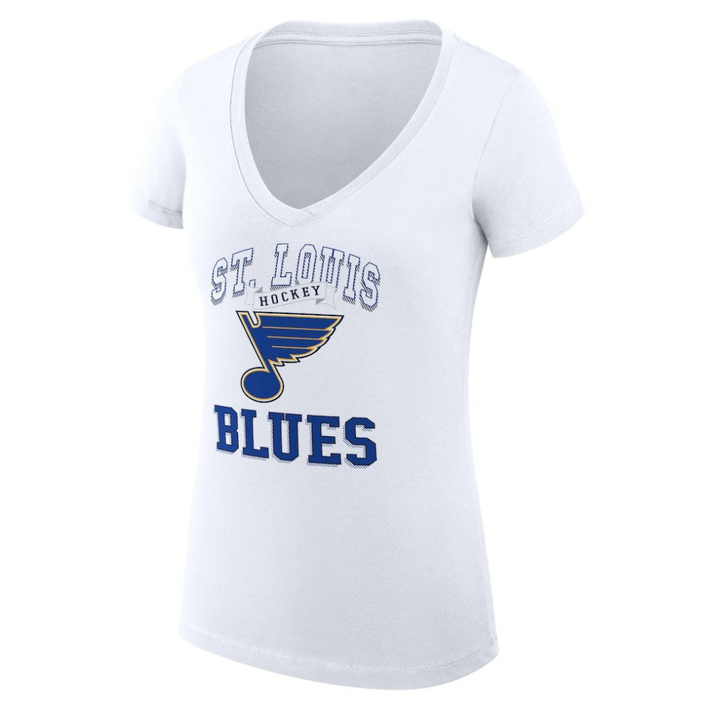 St. Louis Blues G-III 4Her by Carl Banks Women's Super-Slim Fit Lightweight Team Logo Graphic V-Neck T-Shirt
