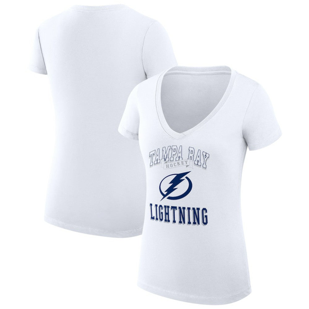 Tampa Bay Lightning G-III 4Her by Carl Banks Women's Super-Slim Fit Lightweight Team Logo Graphic V-Neck T-Shirt