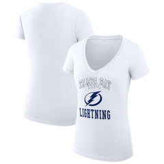 Tampa Bay Lightning G-III 4Her by Carl Banks Women's Super-Slim Fit Lightweight Team Logo Graphic V-Neck T-Shirt