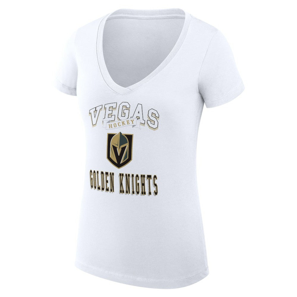 Vegas Golden Knights G-III 4Her by Carl Banks Women's Super-Slim Fit Lightweight Team Logo Graphic V-Neck T-Shirt