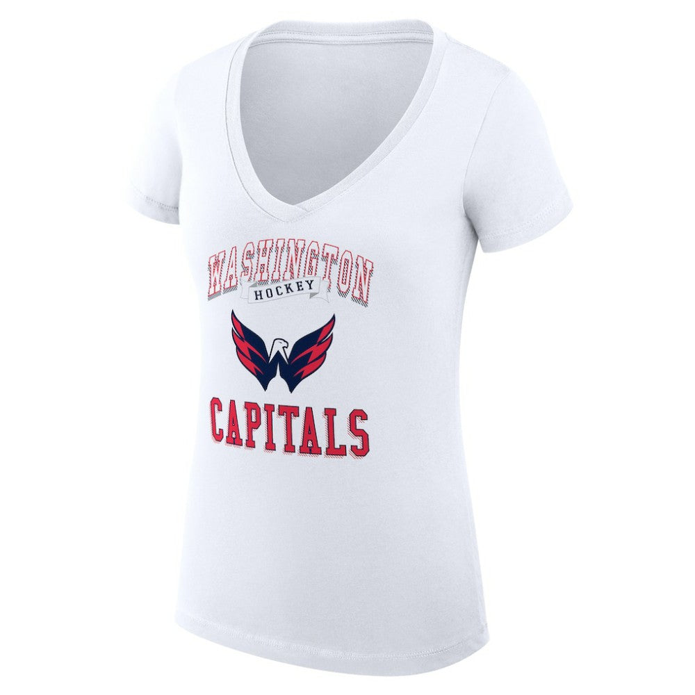 Washington Capitals G-III 4Her by Carl Banks Women's Super-Slim Fit Lightweight Team Logo Graphic V-Neck T-Shirt