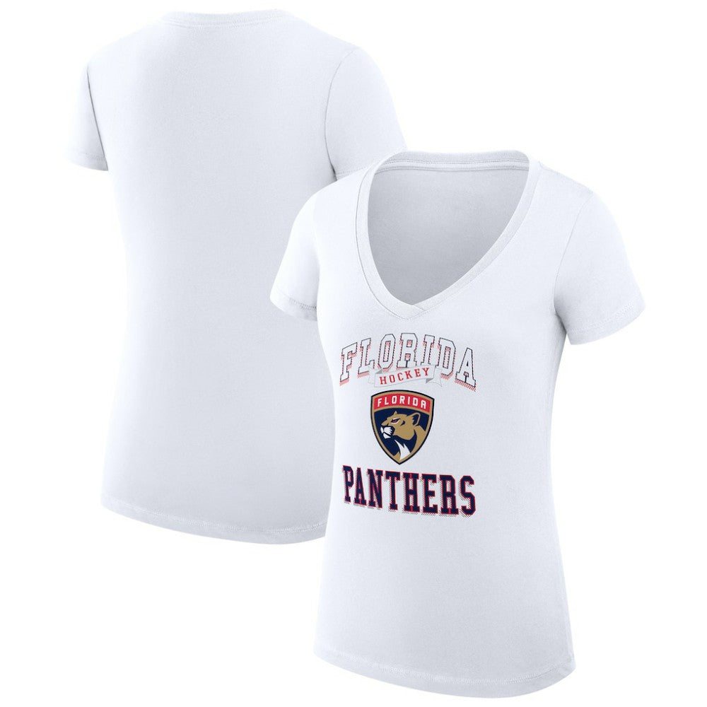 Florida Panthers G-III 4Her by Carl Banks Women's Super-Slim Fit Lightweight Team Logo Graphic V-Neck T-Shirt
