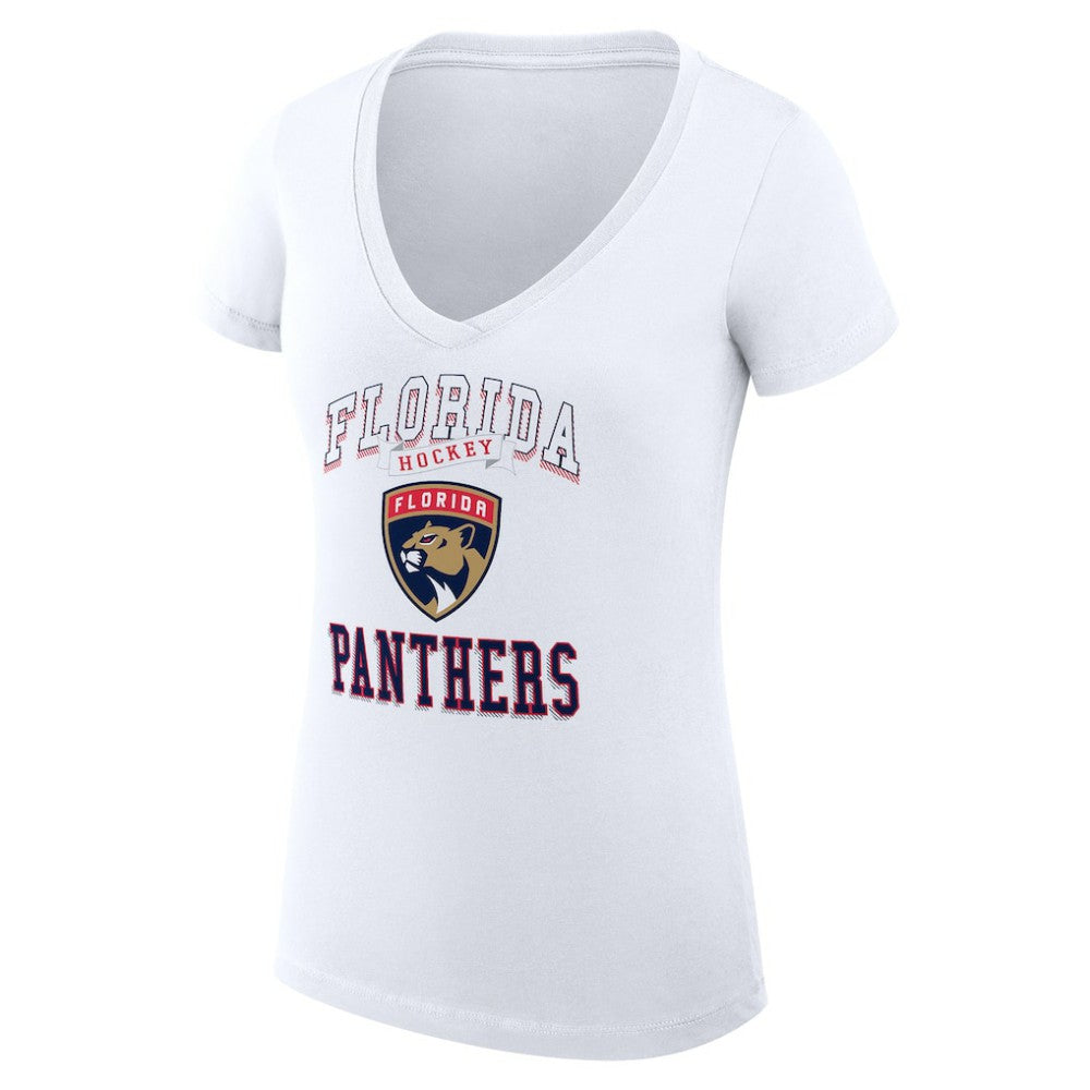Florida Panthers G-III 4Her by Carl Banks Women's Super-Slim Fit Lightweight Team Logo Graphic V-Neck T-Shirt