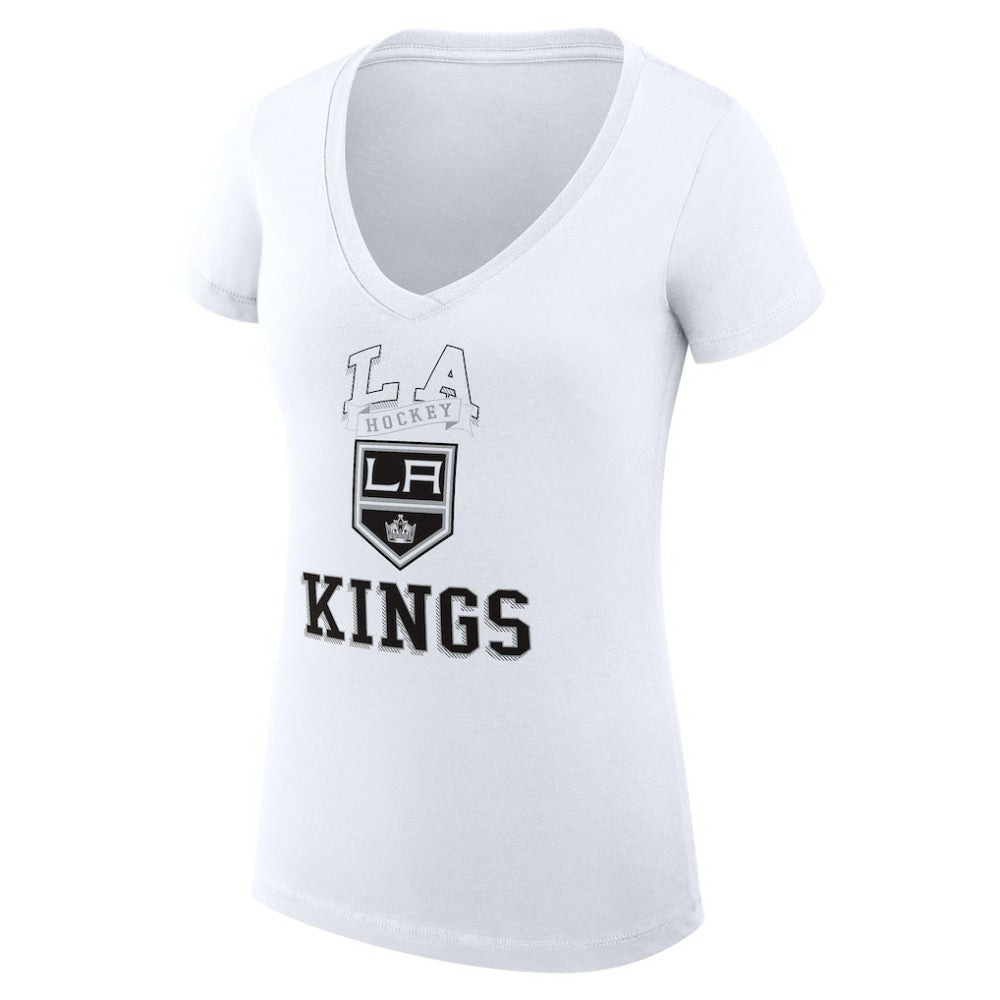 Los Angeles Kings G-III 4Her by Carl Banks Women's Super-Slim Fit Lightweight Team Logo Graphic V-Neck T-Shirt