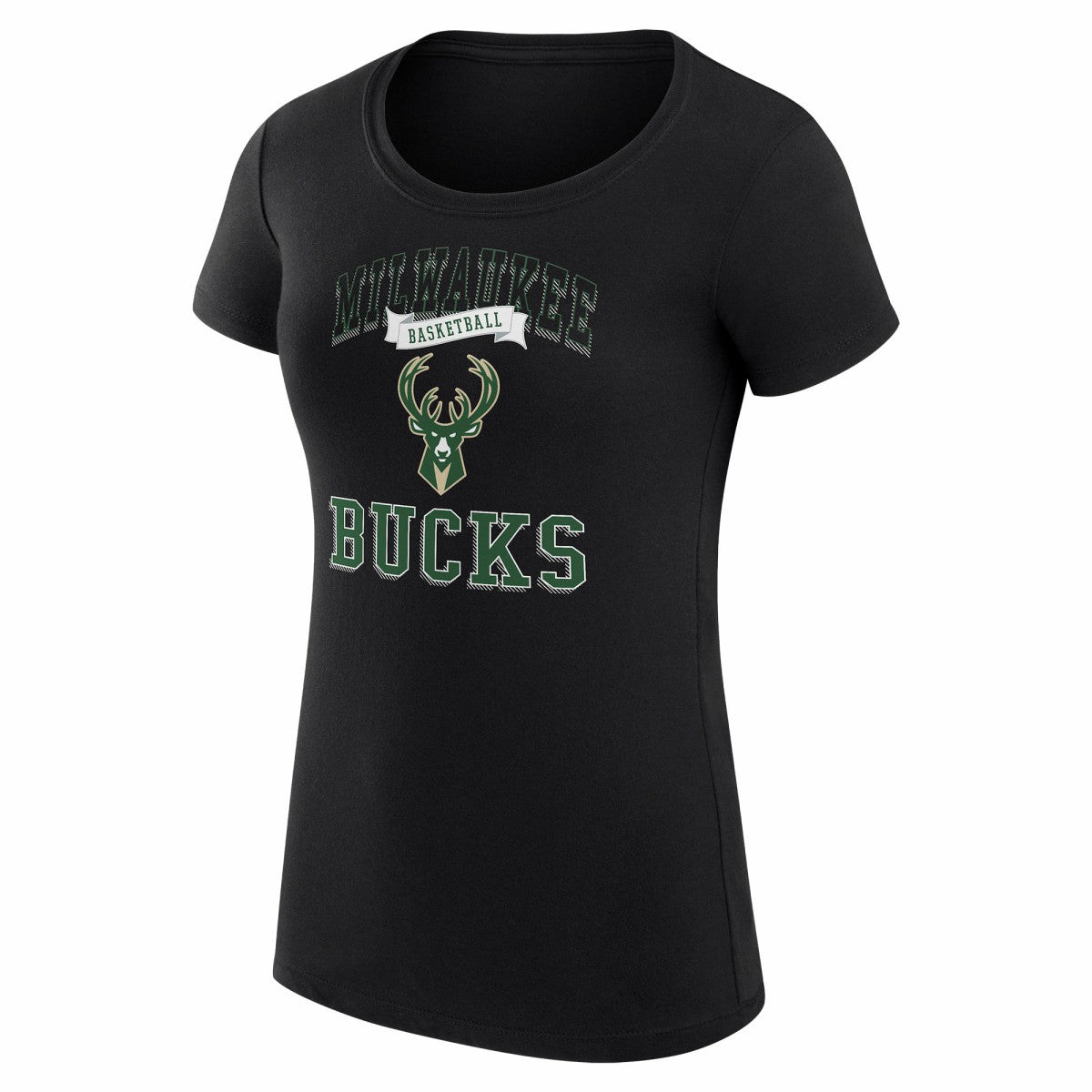 Milwaukee Bucks G-III 4Her by Carl Banks Women's Super-Slim Fit Lightweight Team Logo T-Shirt - Black cheap
